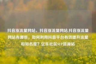 抖音涨流量网站，抖音涨流量网站,抖音涨流量网站有哪些，如何利用抖音平台有效提升流量和知名度？亿乐社区SUP货源站